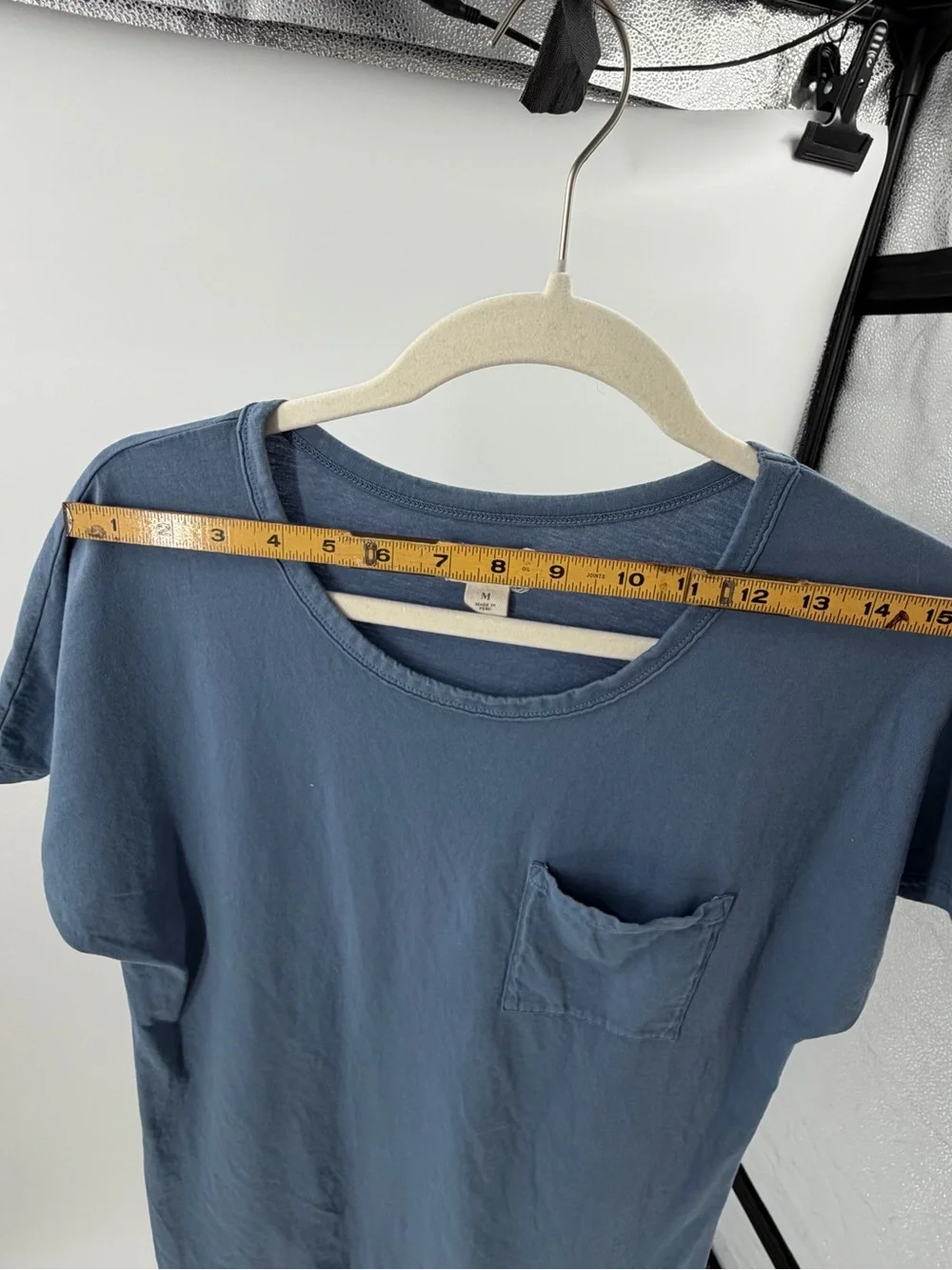 UpWest Women's Blue Solid T-Shirt Dress Scoop Neck‎ Short Sleeve Pocket M